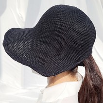 노이드비 여성용 조절가능 넓은 챙 밀짚 벙거지 모자