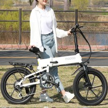 2022 모두스포츠 부릉이20 바팡 48V 350W 풀샥 전동 전기자전거, 앞바구니+라이트, 화이트(짐받이 무료장착) PAS전용