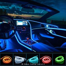 KELAKE EL 와이어 차량용led 자동차실내무드등, 5M, USB, 녹색