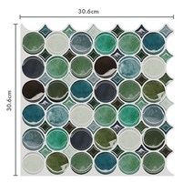 폴리싱타일 Self Adhesive Kitchen Waterproof Vinyl Mosaic Peel and Stick backsplash Wall Sticker Tiles, [02] 10pieces, [16] MSHB732