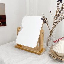 케이트가든 회전형 우드 탁상거울, 월넛_중(22cm)