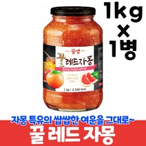 레드자몽 농축액 청 에이드 티 꿀 자몽 과일 잼 시럽 대용, 1병, 1kg