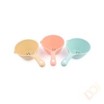손잡이 컬러 플라스틱 바가지 (소) 욕실 목욕탕 약수터, 기본