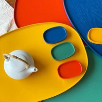 컬러 옻칠 자인 트레이 ( 4 COLOR / 2 SIZE ), 7. 홍색(대)