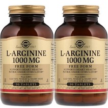 솔가 L-아르기닌 1000mg 타블렛 글루텐 프리 비건 무설탕, 90개입, 2개
