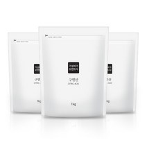 가성비가브랜드다 단일성분 100% 구연산 지퍼백 1KG, 3개