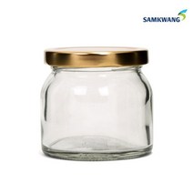 원형 작은 쨈 조미료 녹즙 다용도 푸딩 이유식 소분 유리 밀폐 용기 병 낮은병 165g 170ml, 블랙