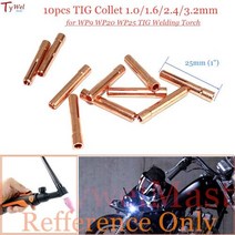 몽이몰 용접 용품 10pcs TIG Collet 10162432mm 텅스텐 전극 홀더 13N21 13N22 13N23 13N24 for WP9 WP20 WP25 토치, 10pcs+3.2mm