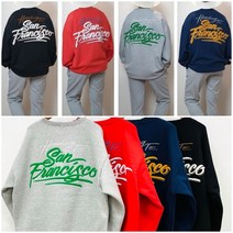 하이비비 국내제작 남녀공용 순면 오버핏 맨투맨 티셔츠 등 자수로고 예쁜4컬러 맨투맨 티셔츠