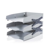 미니멀 데스크 3단 서류 받침대 오픈형 A4용지 문서 수납 보관함, IVORY