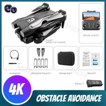 입문용 촬영용 미니 드론 새로운 Z908 프로 드론 와이파이 FPV 미니 4K HD 전문 듀얼 카메라 3 면 장애물, 16 Black 4K 1B