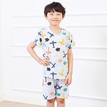 아동용 칼라비행기 5부 냉감 실내복 상하벌