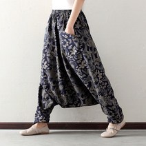 항아리바지 몸빼바지 하렘팬츠 플러스 사이즈 코튼 린넨 블루머 랜턴 인도 네팔 헐렁한