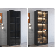 위스키 장식장 유리 조명장식장 진열장 술 상패 수납, 조명O 단문ㅣ40x42x200CM