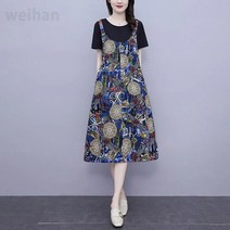 녕동 여성의류 여자옷 여름 뷔스티에 민소매 플레어 롱 린넨 멜빵 원피스 +사은품