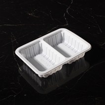 실링용기 PU 191440-2B (3호2칸) 화이트 200개 배달용기-소분, PU191440-2B(3호2칸)화이트200개