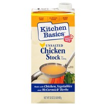 Kitchen Basics 무염 치킨 스톡 907g 톡스 MSG 무첨가 글루텐프리 Chicken Stock Unsalted, 1개