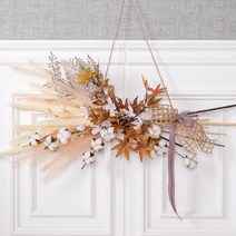 팜파스목화갈란드 90cmP 조화 갈란드 인테리어 FMWGFT, 조화갈란드