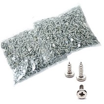 목공 목재용 4mm 평두머리 피스 나사 봉지단위, 평4x14(mm) 2000ea(니켈)