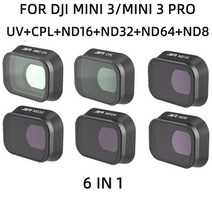 필터 렌즈 dji mini 33 pro 드론 중립 밀도 폴라 카메라 uv cpl nd ndpl 필터 키트 dji mini 3 pro 액세서리, 6개