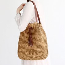 [바보사랑]A-33 태슬 라탄백 브라운 - 왕골가방 비치백 라탄백