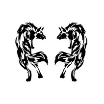 020 포인트 늑대 튜닝스티커 (M사이즈) 2개1세트, 블랙, 2개