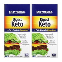 [2개] 엔자이메디카 다이제스트 케토 KETO 소화 효소 60베지캡슐 리파아제 고초균 바실러스 서브틸리스 테라블랜드