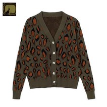 레오파트 가디건 호피무늬패션XYY1 여성 니트