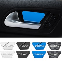 4 개/몫 자동차 도어 그릇 핸들 커버 트림 인테리어 스티커 케이스 폭스 바겐 Tiguan mk1 2010- 스타일링 액세서리, [01] for Tiguan carbon