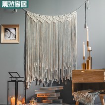 빈티지 실커튼 수제 도어 커튼 짠 태피스트리 술 간단한 장식 보헤미안 창문가리개