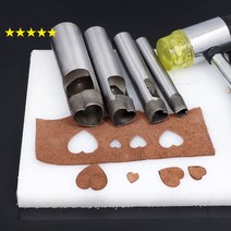 105 길이 가죽 공예 도구 심장 커터 펀치 가죽 수제 공예 도구 펀칭 110mm 길이 3-15mm, 02 5mm