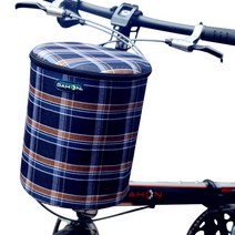 자전거핸들가방 한강 스템백 미니벨로 앞가방 프론트백, 원형 뚜껑 있음[네이비]