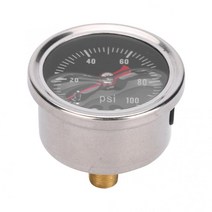 범용 자동차 차량용 연료 압력 조절기 0-100 PSI/bar 액체 충전 연료/오일 미터 레귤레이터, 한개옵션0