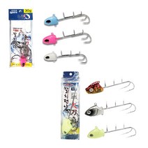 갈치 텐야 생미끼 지그헤드 더블훅 채비 세트 20 30 50g 150g 바다 갈치 낚시, 다이교 갈치텐야 150g 레드골드