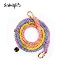 미국 tinklylife 개 가슴 스트랩 견인 로프 방폭 러쉬 조절, S(가슴둘레 40-55cm), 다기능허리견인사선견인무지개210cm