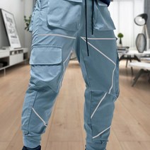 겨울 작업복 패딩바지 남성용 근육 스포츠 바지 가을 및 캐주얼 야광 러닝