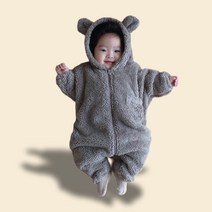 스윔마베베 겨울곰 플리스 아기 바디슈트 우주복