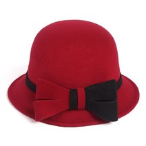 2022 겨울 레트로 페도라 모자 여성 Chapeu femme uttre 꽃 솜브레로 mujer Bowler Hat 빈티지 공식 양모 Fedora Felt ha 311eEA9a5
