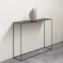 복도현관 콘솔장식장 폭좁은테이블, 가로 120x세로 25x높이 80cm  블랙