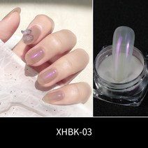 HNUIX 1Box 진주 손톱 반짝이 오로라 진주 파우더 네온 쉬머 미러 인어 디핑 손톱 크롬 안료 먼지 광택 장, XHBK-04