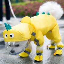 런웨이멍멍 강아지 뿔비옷 당일발송 댕댕이 공룡 케릭터 레인코트 공룡모양 우비