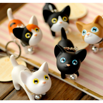 고양이 키링 귀여운 열쇠고리 깜찍한 키홀더 사랑스러운 키체인, 하얀냥이