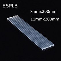 ESPLB-투명 접착제 스틱 7mm x 200mm/11mm 200mm 공예 손 수리 도구 핫멜트 글루 건 DIY 아트 합금, [02] 11mm, [01] 200mm
