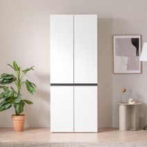 아씨방가구 두다 수납 옷장 80cm 행거형, 화이트화이트