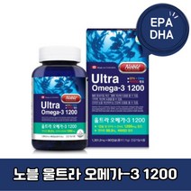 노블 울트라 오메가3 1200 EPA DHA 비타민D 건조한 눈 캐나다 117.11g, 90캡슐×2개