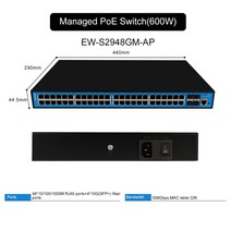 기가비트 L2 관리형 POE 스위치 2410/100/1000M 베이스-T RJ45 포트 41G/2.5G/10G SFP 파이버 슬롯 지원 VLAN 네트워크, 05 EW-S2948GM-AP
