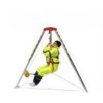 구조용 삼각대 맨홀 삼각 구조대 밀폐공간 공사 안전, 두꺼워진 삼각대(1200lbs) 윈치 세트, 1세트