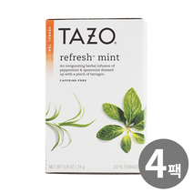 TAZO 타조 허브티 리프레쉬 민트 20필터백 4팩, 한종류