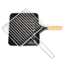 석쇠 세트 고기 양면 접 철망 사각 겹석쇠 업소 캠핑 가정용 새우 생선 갈비