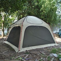 돔텐트 쉘터 대형 럭셔리 텐트 6 인용 돔 가족 햇빛 방지 글램핑 4 도어, 카키